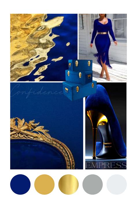 Royal Blue and Gold Branding | Mood Board for Logo Concepts | Blue color schemes, Brand color ...