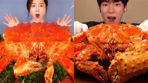 7 MUKBANGERS EATING GIANT KING CRAB - YouTube