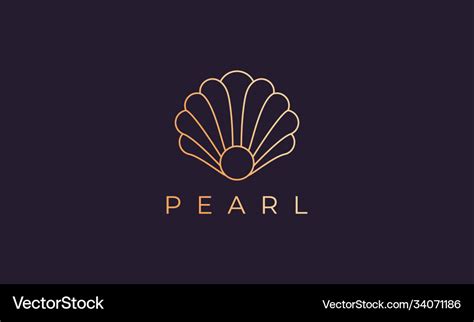 Pearl shell logo template with luxury and elegant Vector Image