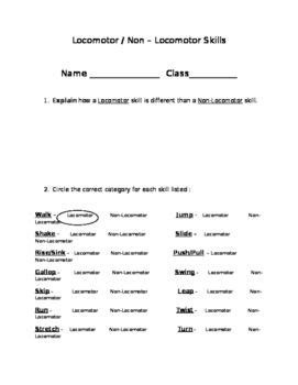 Quick Assessment for identifying Locomotor and Non-Locomotor movements ...