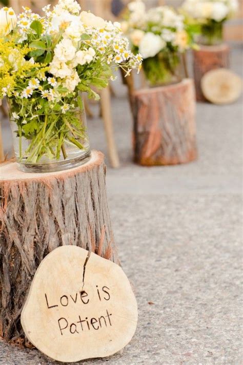 33 Creative DIY Ideas for Wood Slices, Branches and Logs | Wedding aisle decorations, Rustic ...