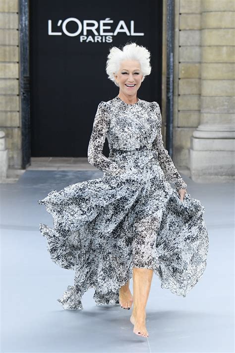 Helen Mirren Ran Barefoot Down a Runway During Paris Fashion Week—See the Photos | Glamour