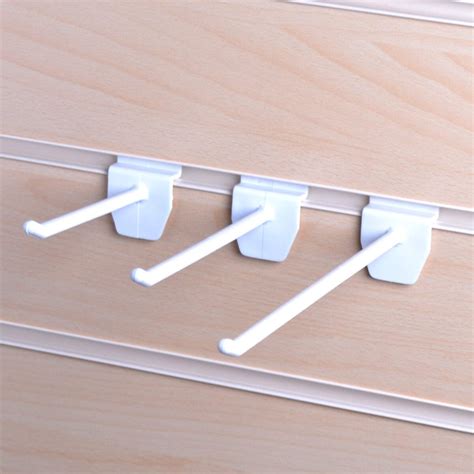 Plastic Slatwall Hooks - White For Sale | Fast UK Delivery