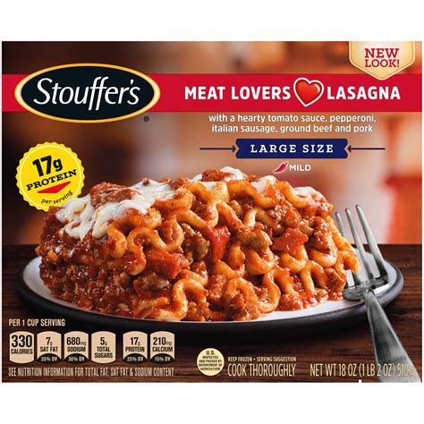 Stouffer's Large Size Meat Lovers Lasagna Frozen Meal 18 oz. - Walmart ...