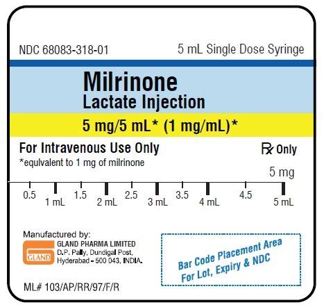 Milrinone - FDA prescribing information, side effects and uses