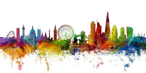 London England Skyline Panoramic Digital Art by Michael Tompsett - Fine ...