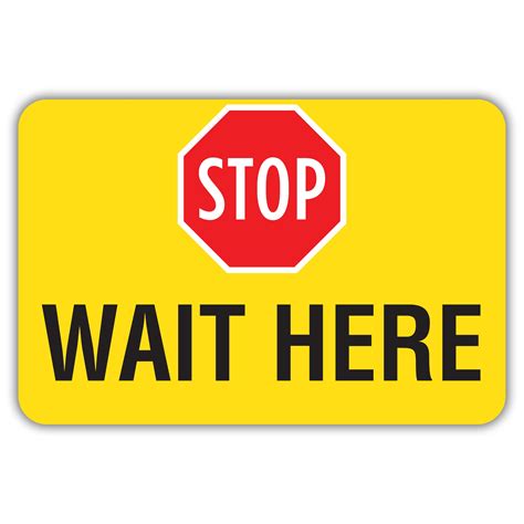 Stop Please Wait Here Sign Royalty Free Vector Image, 60% OFF