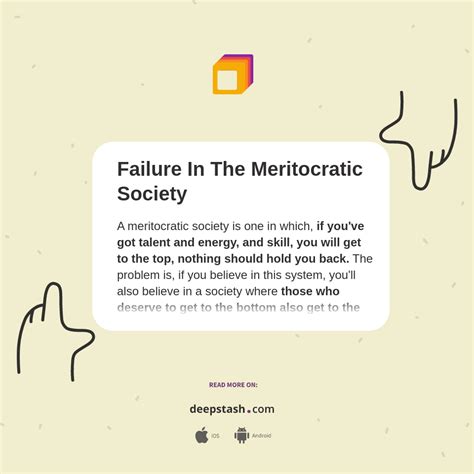 Failure In The Meritocratic Society - Deepstash