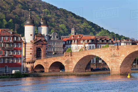 Karl-Theodor-Bridge (Old Bridge) and Gate, Heidelberg, Baden-Wurttemberg, Germany, Europe ...