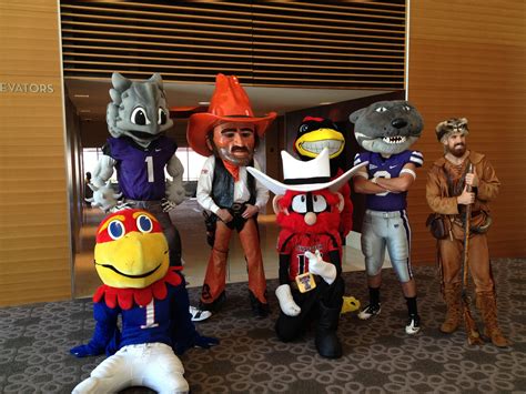 Mountaineer Jonathan Kimble with other Big 12 mascots at 2012 football ...