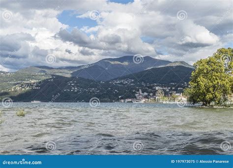 Lake Maggiore in Flood after the Storm in Luino Stock Image - Image of ...