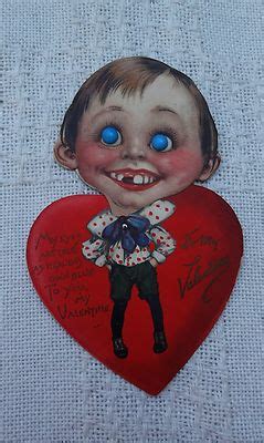 Antique Raphael Tuck Valentine Card-Boy with Blue Glass Eyes-Missing Tooth -- Antique Price ...
