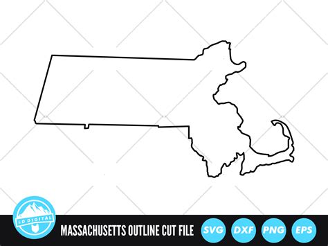 Massachusetts Outline SVG | USA States Graphic by lddigital · Creative Fabrica