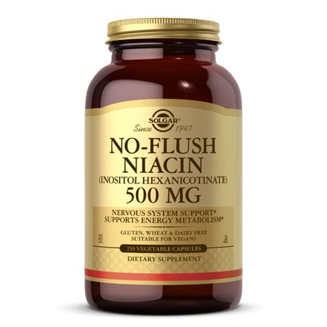 No-Flush Niacin 500 mg Vegetable Capsules (Vitamin B3) (Inositol Hexanicotinate) - Heart Health ...