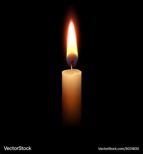 Candle flame fire light isolated background Vector Image