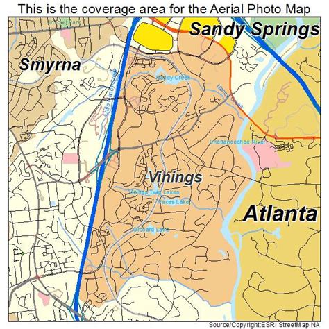 Aerial Photography Map of Vinings, GA Georgia