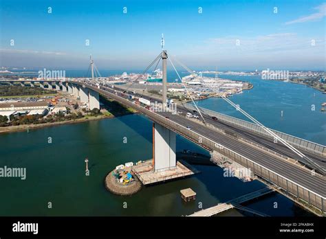 Aerial photo of West Gate Bridge in Melbourne Stock Photo - Alamy