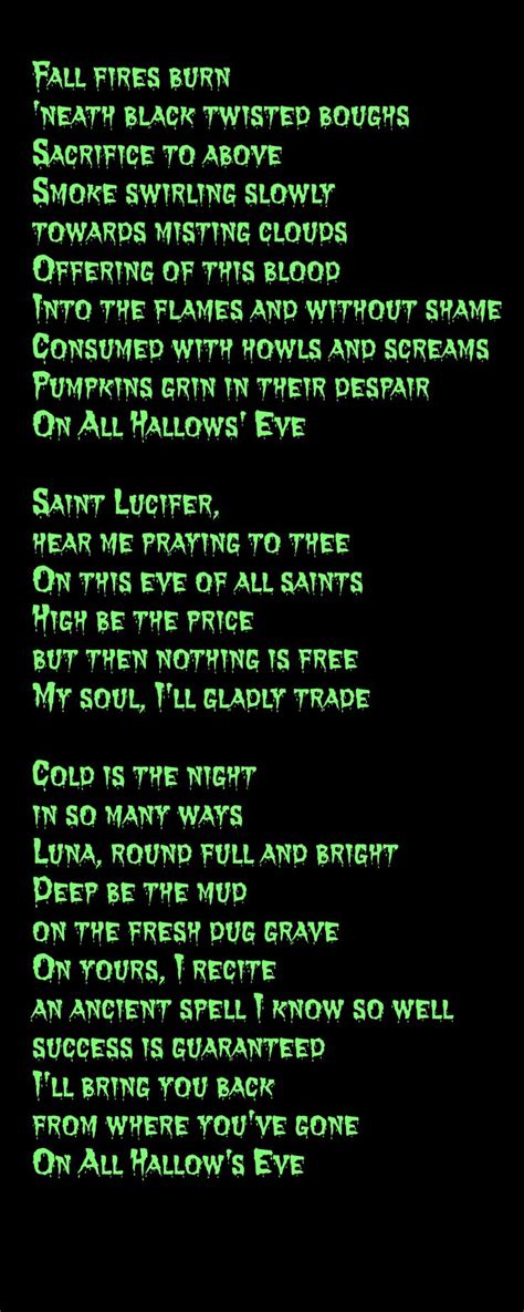 Peter Steele lyrics for All Hallows' Eve. | Type o negative lyrics ...