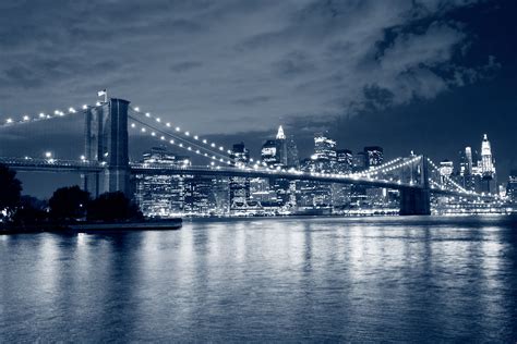 Brooklyn Bridge and Manhattan skyline at night Art Photo Prints, Free Art Prints, Wall Prints ...