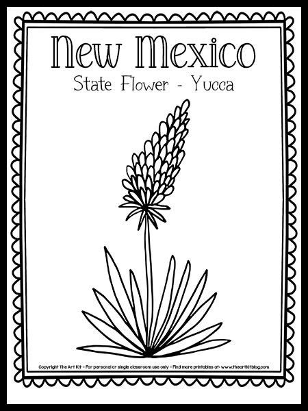 New Mexico State Flower Coloring Page (Yucca!) {FREE Printable!}