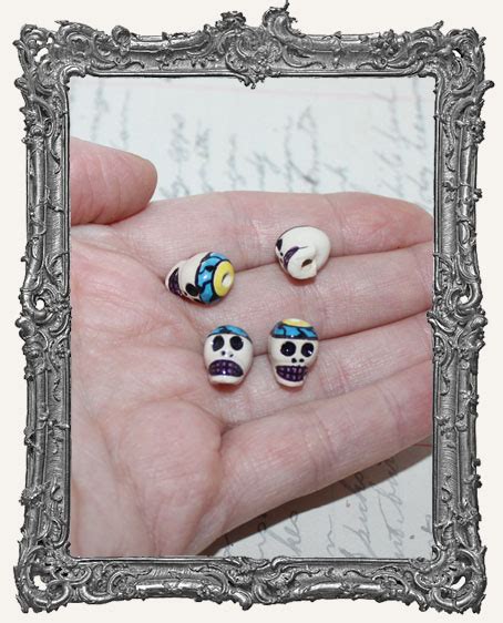 Small Day of the Dead Ceramic Skull Bead