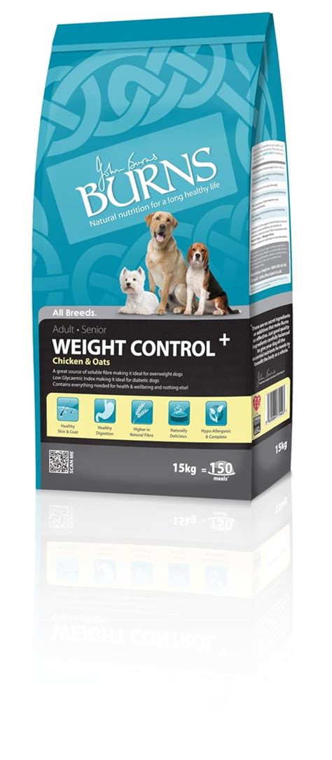 Burns Pet Weight Control Complete Dry Adult and Senior Dog Food Chicken ...