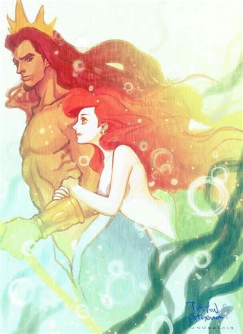 King Triton & Queen Athena | Disney art, Disney fan art, Disney