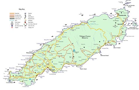 Tourist and Road map of Tobago - tobago • mappery