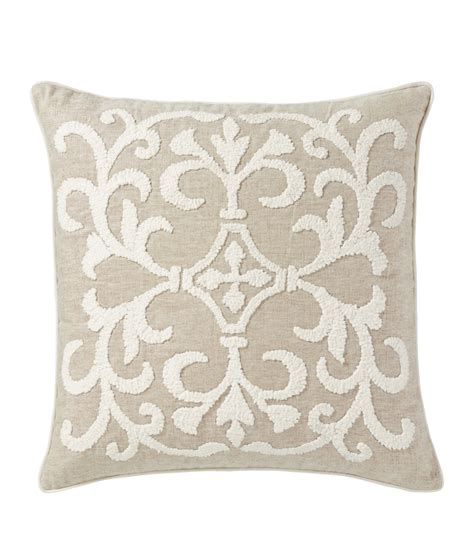 Gawain Cushion Cover, Large - Natural/Off-White | OKA | Embroidered ...