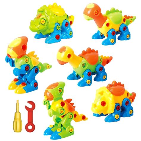 Pack of 6 Dinosaur Toys Take Apart Toys With Tools Construction Learning Toy Set | eBay