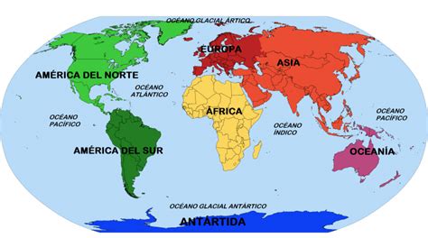 Mapa de continentes y oceanos para imprimir | Continentes mapa, Continentes y océanos, Imagenes ...