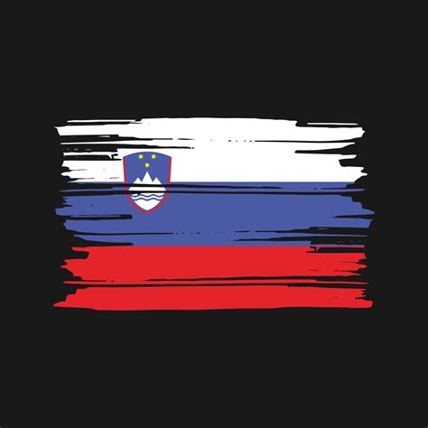 Slovenia Flag Brush Vector. National Flag Design 11428900 Vector Art at ...