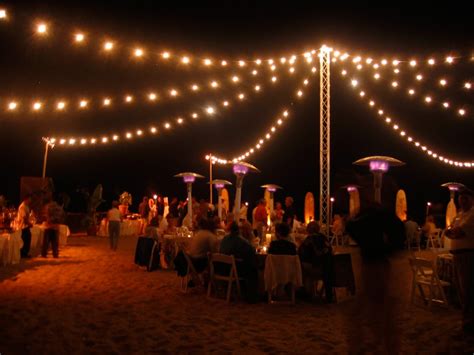 Beach String Lights from Freestanding Truss Tower - Bella Vista Designs