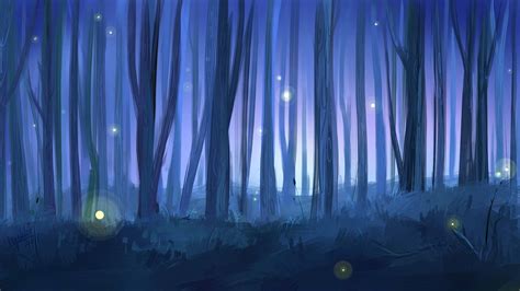 Night Forest Painting at PaintingValley.com | Explore collection of Night Forest Painting