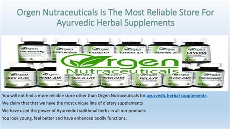 PPT - Orgen Nutraceuticals Offers The Best Ayurvedic Products Toronto PowerPoint Presentation ...