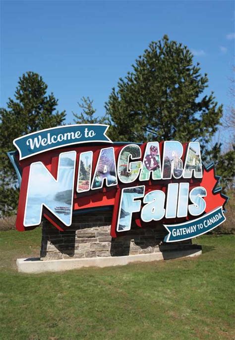 Niagara Falls welcome sign mimics vintage postcard - Sign Media Canada