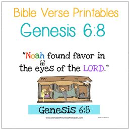 Genesis 6:8 Bible Verse Printables - Christian Preschool Printables