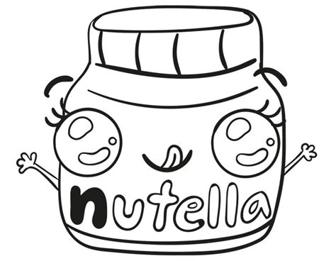 Kawaii Nutella 8 Coloring Page - Free Printable Coloring Pages for Kids