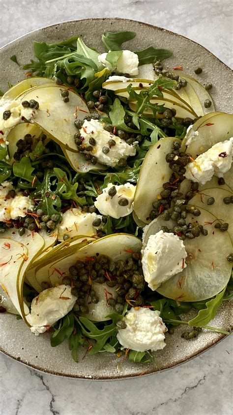 Nashi pear, stracciatella and fried caper salad. — The Cordony Kitchen — Amanda Cordony