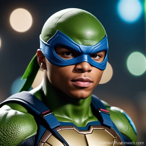 kylian mbappe dressed as mutant ninja turtle realistic Prompts | Stable ...