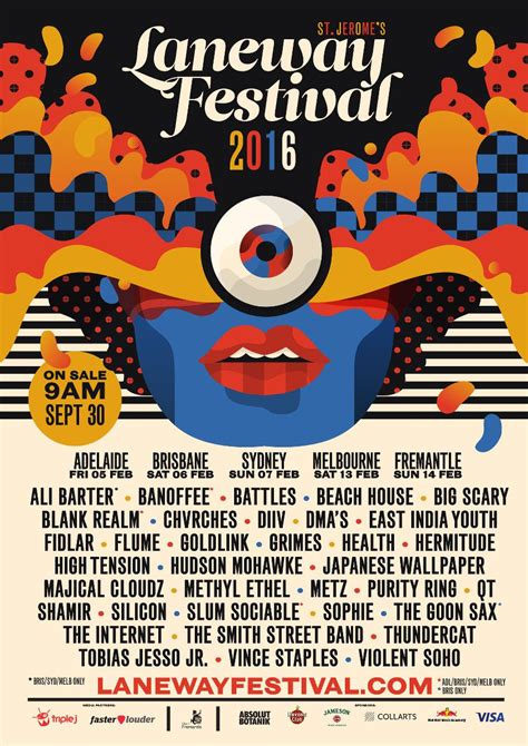 Laneway Festival 2016 - Flume, Violet Soho, Hudson Mohawke, Hermitude, Fidlar, The Smith Street ...