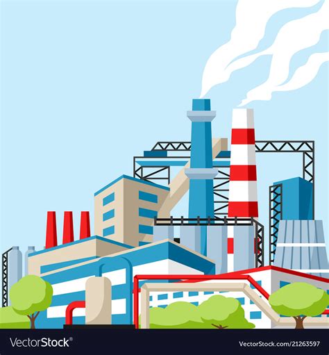 Industrial factory background Royalty Free Vector Image