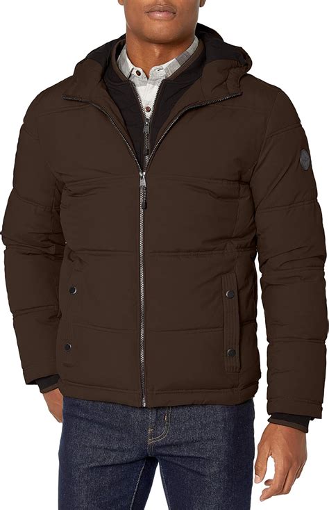 London Fog Mens Chazy Hooded Bibby Jacket with Polyfill Insulation ...