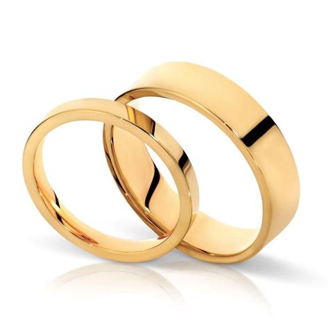 Flat His and Hers matching wedding rings