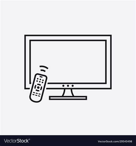 Television line icon outline tv Royalty Free Vector Image