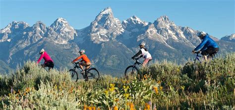 Mountain biking at Jackson Hole Wyoming and have a great time