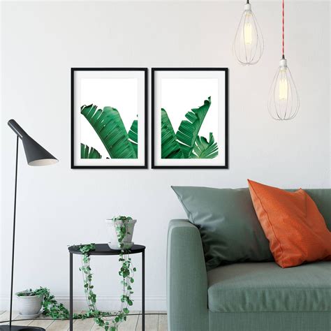 Set of 2 Banana Leaf Print Banana Leaf Print Banana Leaf - Etsy