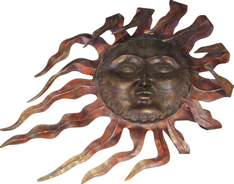 Amazon.com: Luxe Large Outdoor COPPER SUN Wall Art Decor Plaque Patio ...