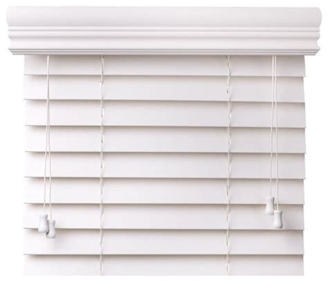 2" Faux Wood Blinds Length 36", Snow White, 25x36 - Transitional ...