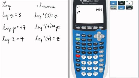 Inverse Logs on Calculator TI 84 Calculator Logarithms - YouTube